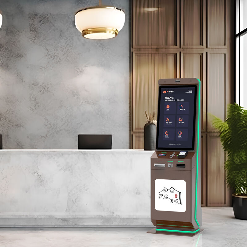 Borne de réservation d'hôtel en libre-service tactile capacitive 10 points avec résolution 1920x1080 et conception sur pied